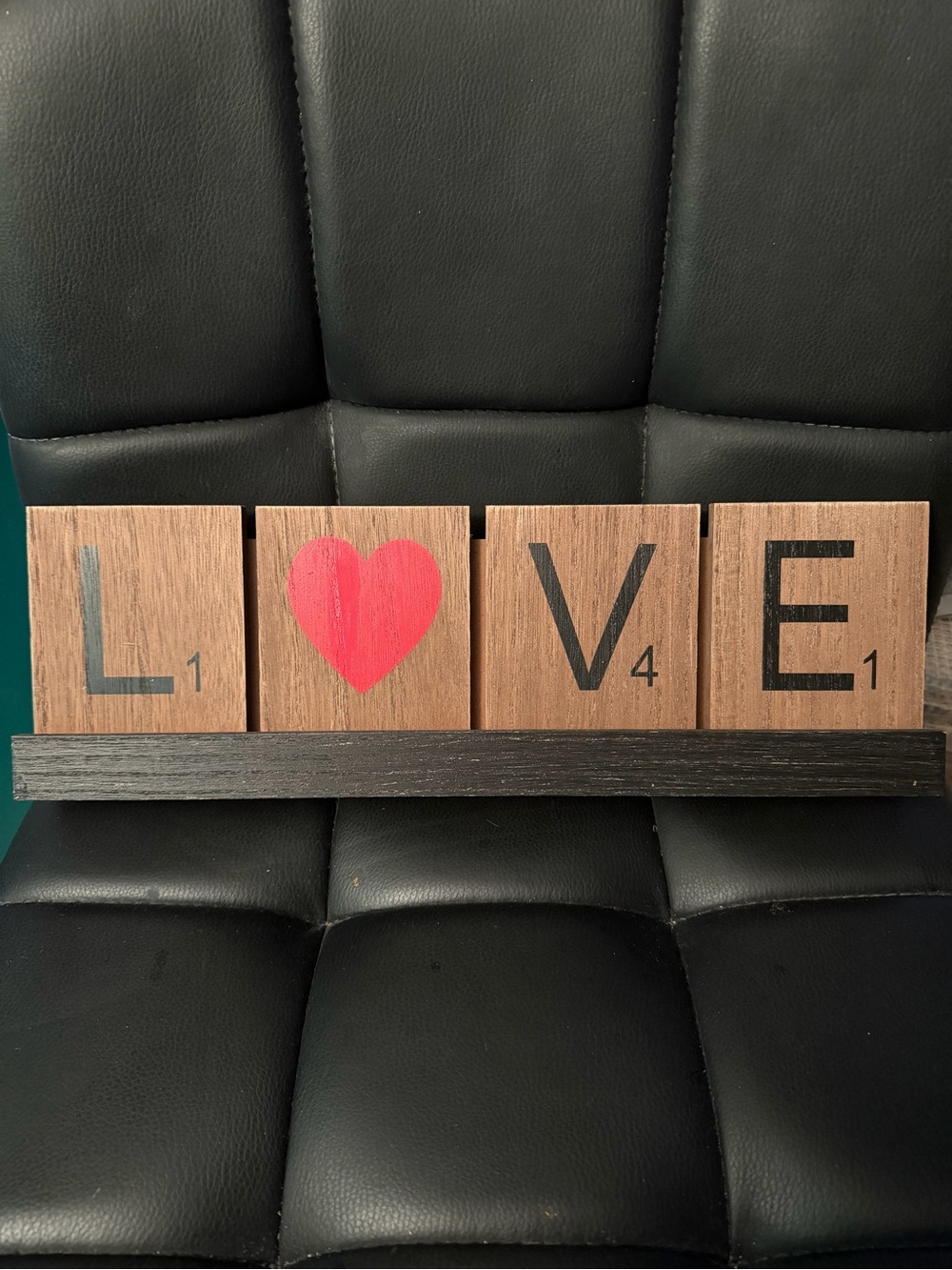 Mainstays Wooden LOVE Block Shelf Display with Red Heart